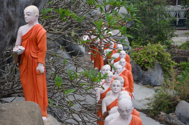 Plastic Monks at the Golden Temple, Dambulla