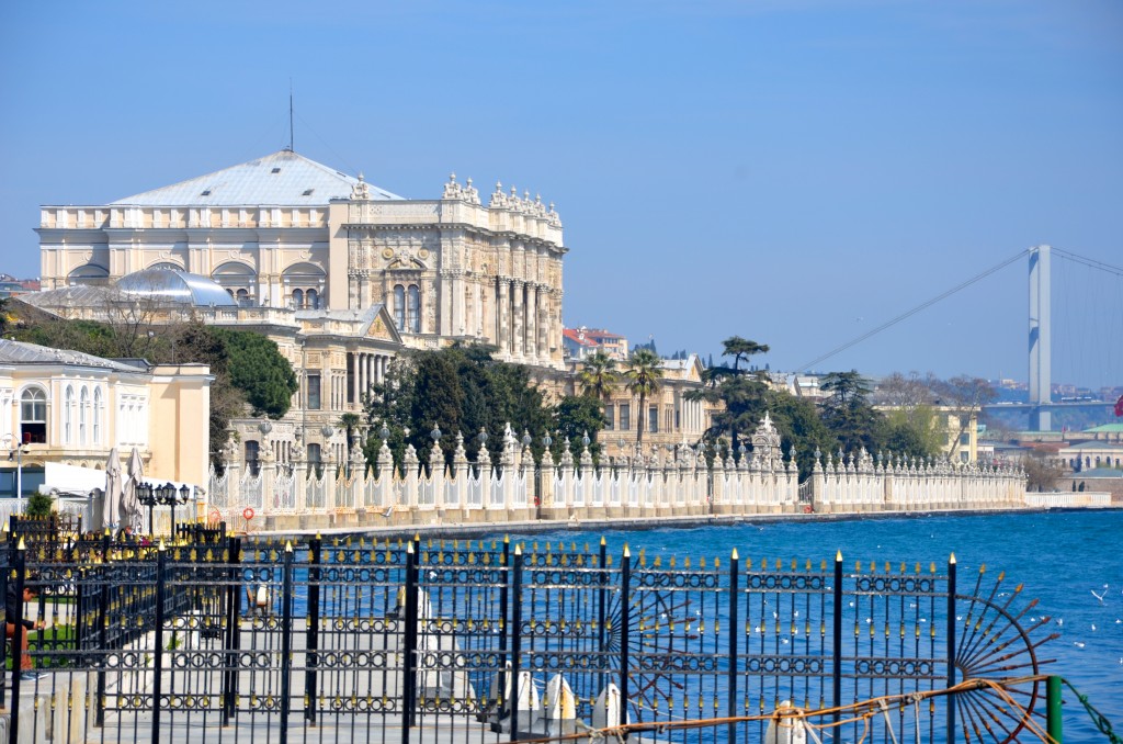 Dolmabahce Palace from the Bosphorus. Istanbul, Turkey