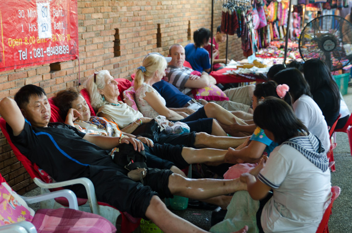 Foot Massage at Tha Phae Gate, Chiang Mia, Thailand