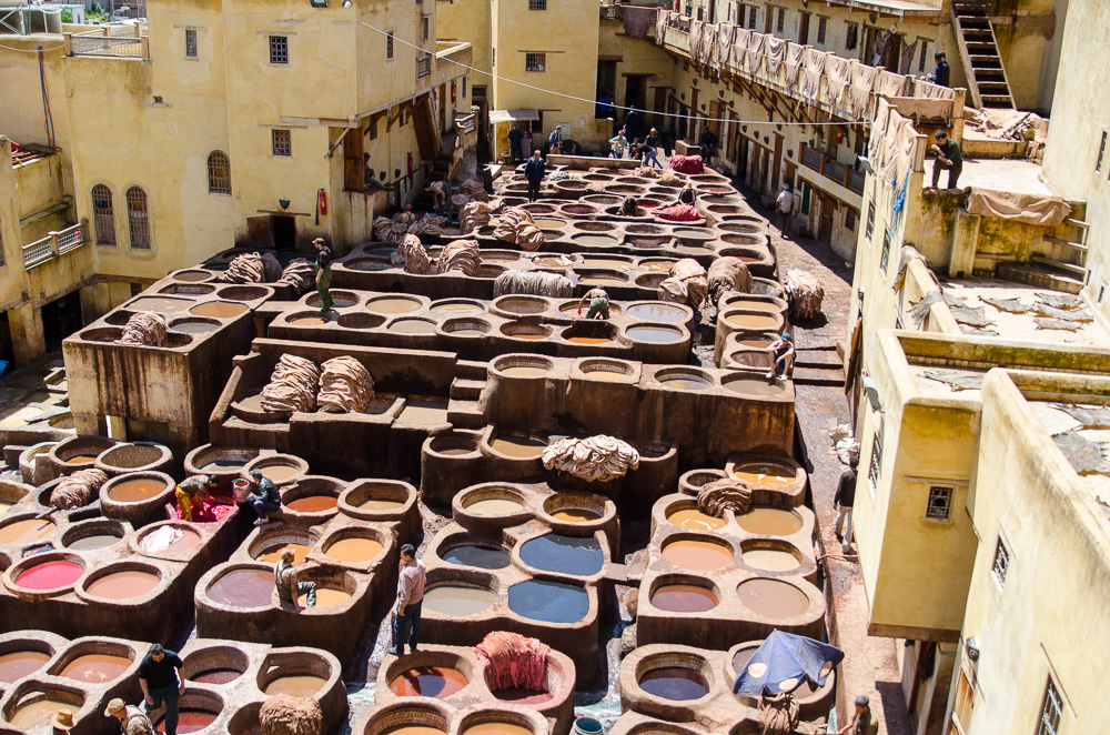 11th century Chouary Tannery in Fez, Morocco