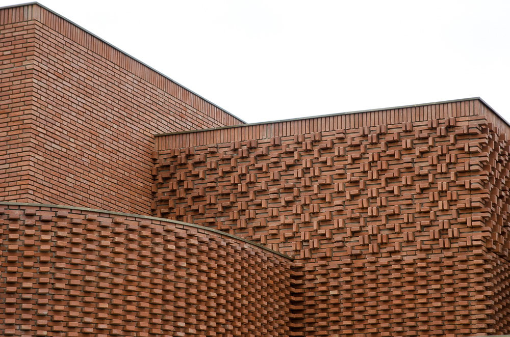 Brickwork at the new YSL Museum Marrakesh Morocco